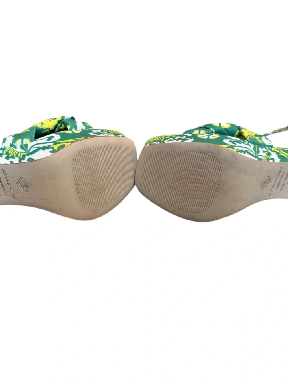 Antonio Melani Maya Tropical Platform Heels Resortcore Palm Print Size 9